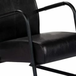 VidaXL Fauteuil de repos Noir Cuir véritable -Fauteuils Soldes image 5 282902