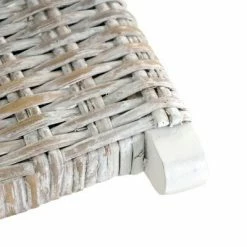 VidaXL Chaise de relaxation Blanc Rotin naturel kubu et bois d'acajou -Fauteuils Soldes image 5 285800