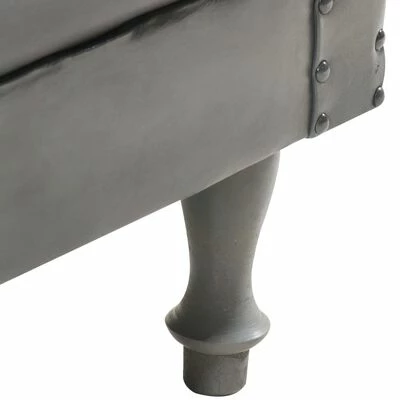 VidaXL Fauteuil Gris Cuir véritable 7 VidaXL Fauteuil Gris Cuir véritable – Image 5