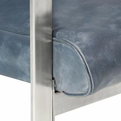VidaXL Fauteuil tube Gris 60x73x77 cm Cuir véritable 7 VidaXL Fauteuil tube Gris 60x73x77 cm Cuir véritable – Image 5