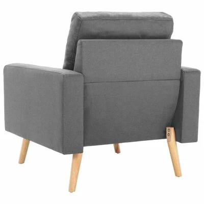 VidaXL Fauteuil Gris clair Tissu 7 VidaXL Fauteuil Gris clair Tissu – Image 5