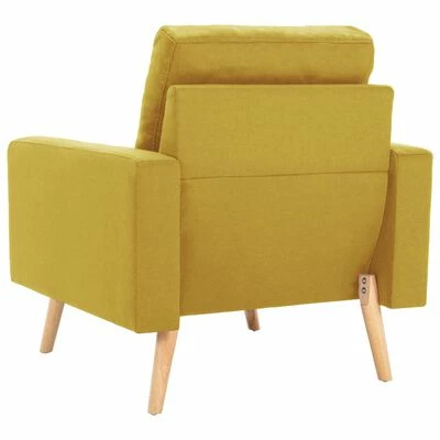 VidaXL Fauteuil Jaune Tissu 7 VidaXL Fauteuil Jaune Tissu – Image 5