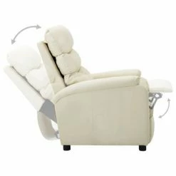 VidaXL Fauteuil inclinable Crème Similicuir -Fauteuils Soldes image 5 289683