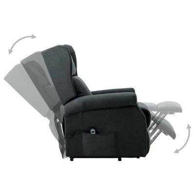 VidaXL Fauteuil inclinable Gris foncé Tissu 7 VidaXL Fauteuil inclinable Gris foncé Tissu – Image 5