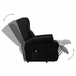 VidaXL Fauteuil inclinable Noir Tissu 12 VidaXL Fauteuil inclinable Noir Tissu -Fauteuils Soldes image 5 289732