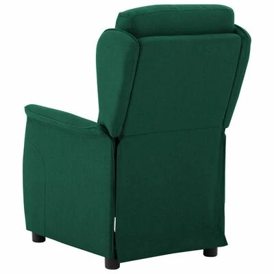 VidaXL Fauteuil inclinable Vert foncé Tissu 7 VidaXL Fauteuil inclinable Vert foncé Tissu – Image 5