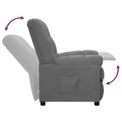 VidaXL Fauteuil inclinable Gris clair Tissu 12 VidaXL Fauteuil inclinable Gris clair Tissu -Fauteuils Soldes image 5 289796