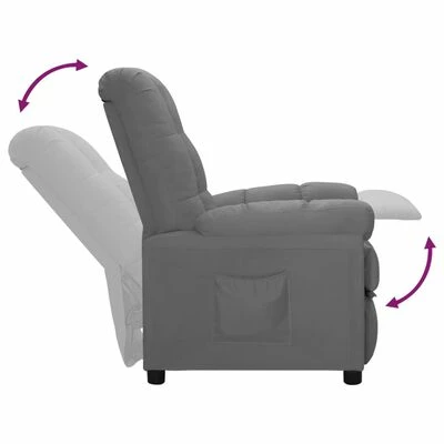 VidaXL Fauteuil inclinable Gris clair Tissu 7 VidaXL Fauteuil inclinable Gris clair Tissu – Image 5