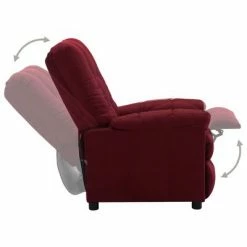 VidaXL Fauteuil inclinable Rouge bordeaux Tissu -Fauteuils Soldes image 5 289799
