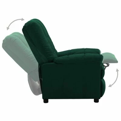 VidaXL Fauteuil inclinable Vert foncé Tissu 7 VidaXL Fauteuil inclinable Vert foncé Tissu – Image 5