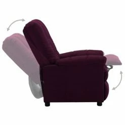 VidaXL Fauteuil inclinable Violet Tissu -Fauteuils Soldes image 5 289803