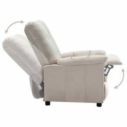 VidaXL Fauteuil inclinable Crème Tissu -Fauteuils Soldes image 5 289805