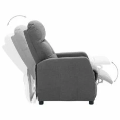 VidaXL Fauteuil inclinable Gris clair Tissu -Fauteuils Soldes image 5 289816