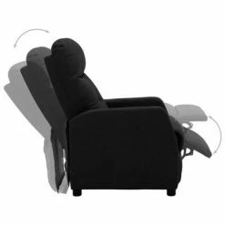 VidaXL Fauteuil inclinable Noir Tissu -Fauteuils Soldes image 5 289818