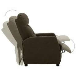 VidaXL Fauteuil inclinable Marron Tissu -Fauteuils Soldes image 5 289820