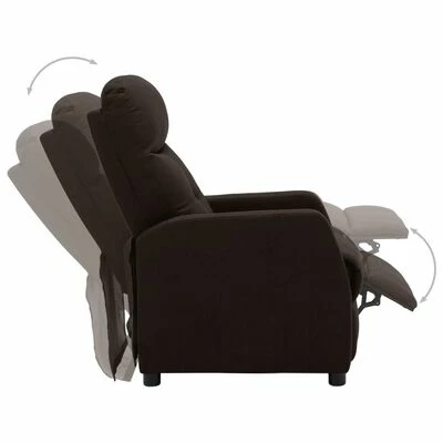 VidaXL Fauteuil inclinable Marron foncé Tissu 7 VidaXL Fauteuil inclinable Marron foncé Tissu – Image 5