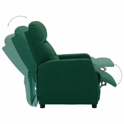 VidaXL Fauteuil inclinable Vert foncé Tissu 7 VidaXL Fauteuil inclinable Vert foncé Tissu – Image 5