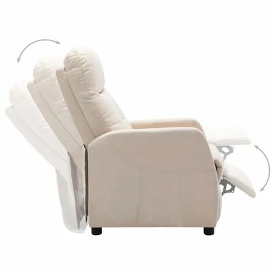 VidaXL Fauteuil inclinable Crème Tissu 7 VidaXL Fauteuil inclinable Crème Tissu – Image 5