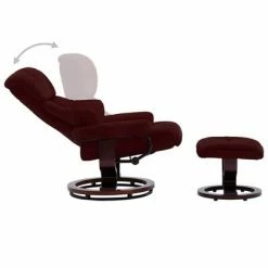VidaXL Fauteuil repose-pied Rouge bordeaux Similicuir et bois courbé -Fauteuils Soldes image 5 289862