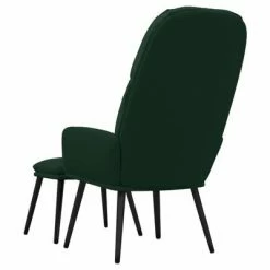 VidaXL Chaise de relaxation avec tabouret Vert foncé Velours -Fauteuils Soldes image 5 3097355