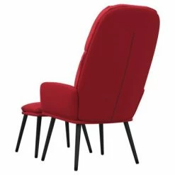VidaXL Chaise de relaxation avec tabouret Rouge bordeaux Velours -Fauteuils Soldes image 5 3097358