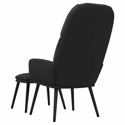 VidaXL Chaise de relaxation avec tabouret Noir Velours 7 VidaXL Chaise de relaxation avec tabouret Noir Velours â Image 5