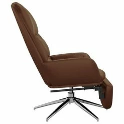 VidaXL Chaise de relaxation avec tabouret Marron brillant Similicuir -Fauteuils Soldes image 5 3097374