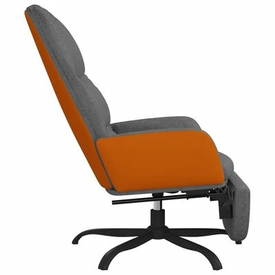 VidaXL Chaise de relaxation avec repose-pied Gris clair Tissu 7 VidaXL Chaise de relaxation avec repose-pied Gris clair Tissu – Image 5