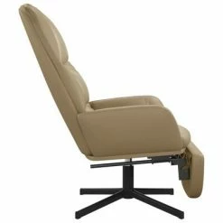 VidaXL Chaise de relaxation avec tabouret Cappuccino Similicuir -Fauteuils Soldes image 5 3097421