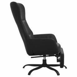 VidaXL Chaise de relaxation avec repose-pied Noir Similicuir -Fauteuils Soldes image 5 3097451