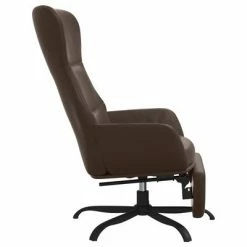 VidaXL Chaise de relaxation avec repose-pied Marron Similicuir -Fauteuils Soldes image 5 3097453