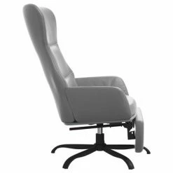 VidaXL Chaise de relaxation avec repose-pied Gris Similicuir -Fauteuils Soldes image 5 3097454