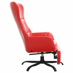 VidaXL Chaise de relaxation avec repose-pied Rouge Similicuir -Fauteuils Soldes image 5 3097456