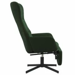 VidaXL Chaise de relaxation avec repose-pieds Vert foncé Velours 12 VidaXL Chaise de relaxation avec repose-pieds Vert foncé Velours -Fauteuils Soldes image 5 3097497