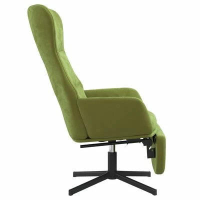 VidaXL Chaise de relaxation avec repose-pieds Vert clair Velours 7 VidaXL Chaise de relaxation avec repose-pieds Vert clair Velours – Image 5