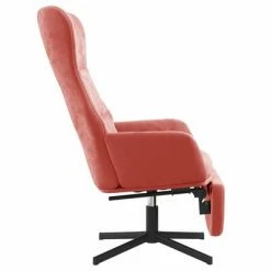 VidaXL Chaise de relaxation avec repose-pieds Rose Velours -Fauteuils Soldes image 5 3097499