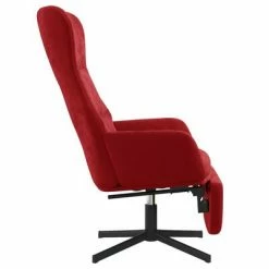 VidaXL Chaise de relaxation avec repose-pieds Rouge bordeaux Velours -Fauteuils Soldes image 5 3097500