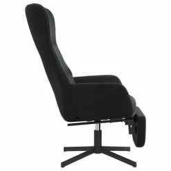 VidaXL Chaise de relaxation avec repose-pieds Noir Velours 12 VidaXL Chaise de relaxation avec repose-pieds Noir Velours -Fauteuils Soldes image 5 3097501