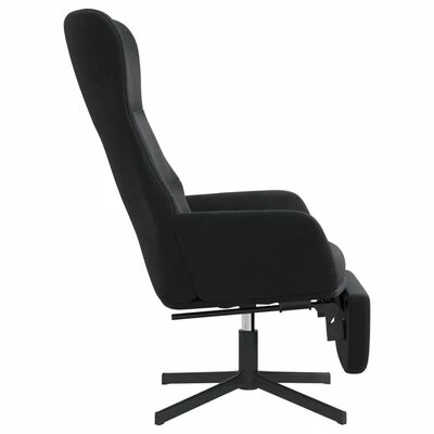 VidaXL Chaise de relaxation avec repose-pieds Noir Velours 7 VidaXL Chaise de relaxation avec repose-pieds Noir Velours – Image 5