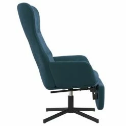 VidaXL Chaise de relaxation avec repose-pieds Bleu Velours -Fauteuils Soldes image 5 3097505