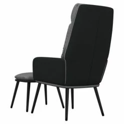 VidaXL Chaise de relaxation avec tabouret Gris clair Tissu similicuir -Fauteuils Soldes image 5 3097506