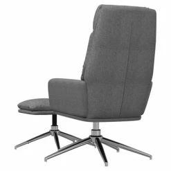 VidaXL Chaise de relaxation avec tabouret Gris clair Tissu -Fauteuils Soldes image 5 3097513