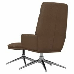 VidaXL Chaise de relaxation avec tabouret Marron Tissu -Fauteuils Soldes image 5 3097516