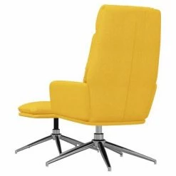VidaXL Chaise de relaxation avec tabouret Jaune moutarde Tissu -Fauteuils Soldes image 5 3097520