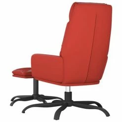 VidaXL Chaise de relaxation avec tabouret Bordeaux Similicuir -Fauteuils Soldes image 5 3097539