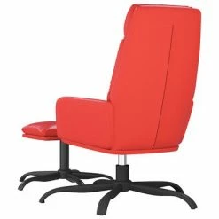 VidaXL Chaise de relaxation avec tabouret Rouge Similicuir -Fauteuils Soldes image 5 3097540