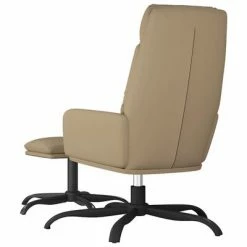 VidaXL Chaise de relaxation avec tabouret Cappuccino Similicuir -Fauteuils Soldes image 5 3097541