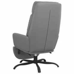 VidaXL Chaise de relaxation avec repose-pied Gris Similicuir -Fauteuils Soldes image 5 3097545