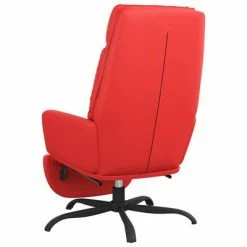 VidaXL Chaise de relaxation avec repose-pied Rouge Similicuir -Fauteuils Soldes image 5 3097547