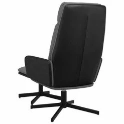 VidaXL Chaise de relaxation avec tabouret Gris clair Tissu -Fauteuils Soldes image 5 3097549